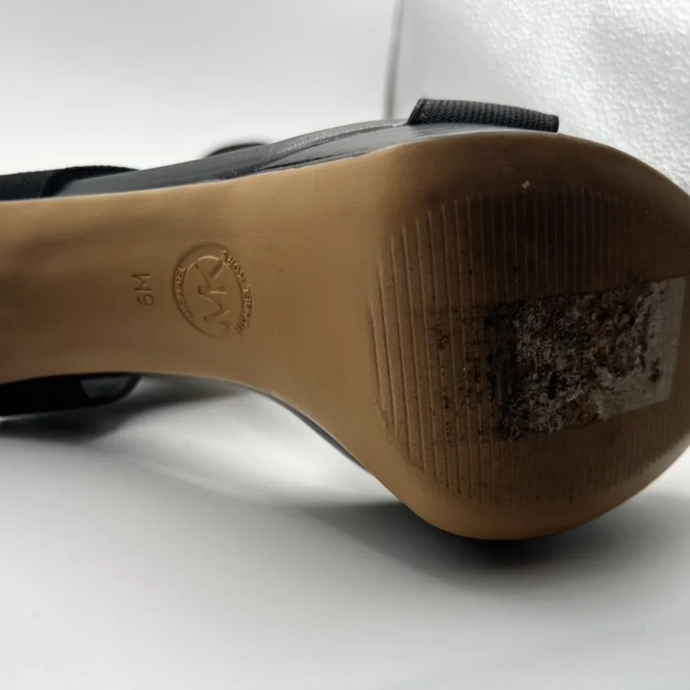 Michael Kors Black Sandals with Gold Zipper - Picture 11 of 12